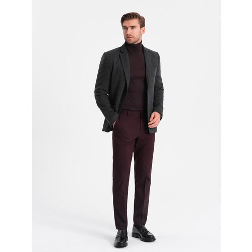 Ombre Men&amp;#039;s jacquard jacket in delicate check - black Slike