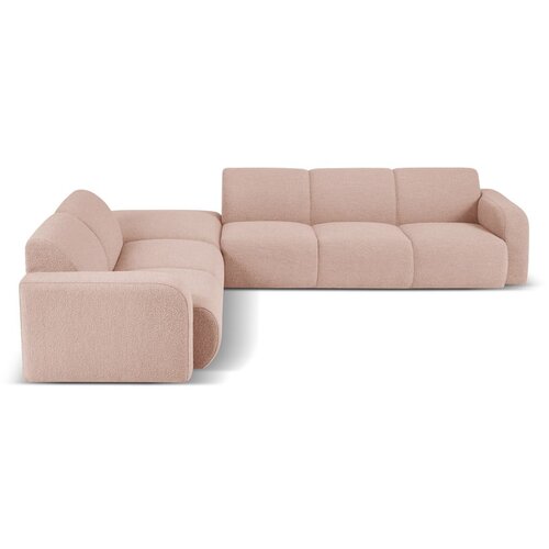 Micadoni Home rožnata kotna sedežna garnitura iz tkanine boucl&amp;eacute; (levi kot) molino &amp;ndash; Slike