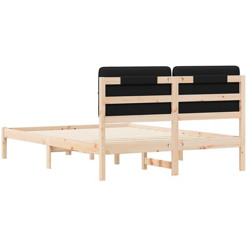  Krevetni okvir s tapiciranim uzglavljem Crna 140 x 190 cm Slike