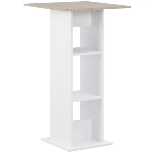  Barski stol bijeli i boja betona 60 x 60 x 110 cm