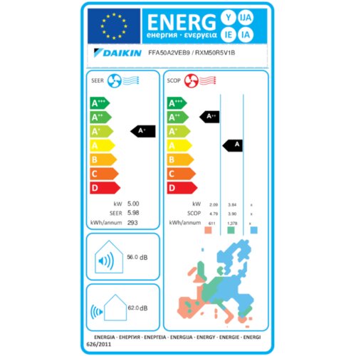 Daikin klima uređaj kazetna jedinica 5,0kW - FFA50A9/RXM50R Slike