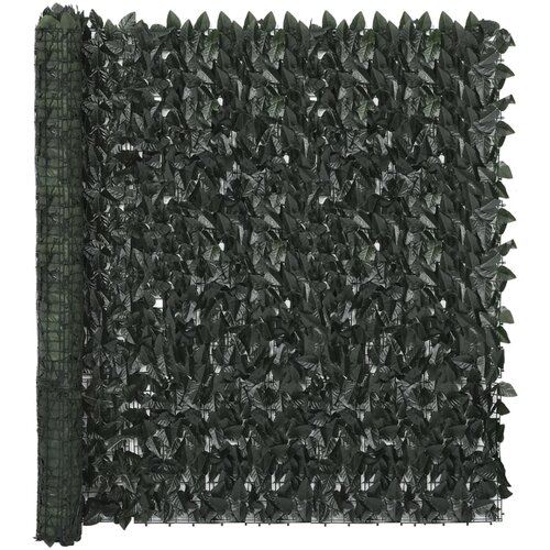 vidaXL Balkonsko platno s temno zelenim listjem 500x150 cm Cene