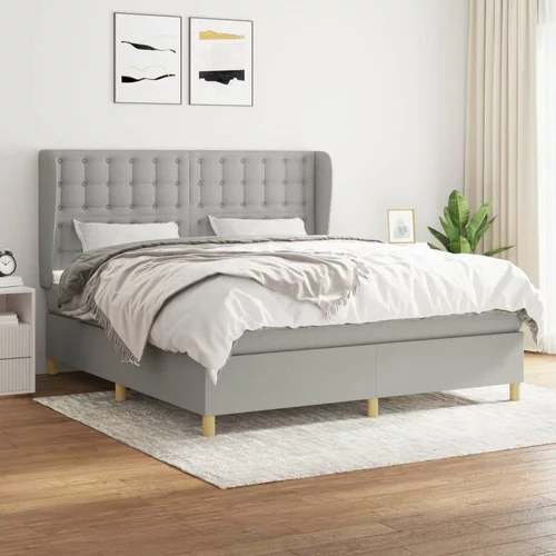  Box spring postelja z vzmetnico svetlo siva 160x200 cm žamet, (20899903)
