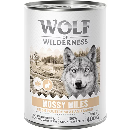 Wolf of Wilderness Adult “Expedition” 6 x 400 g - Mossy Miles - perad s kunićem