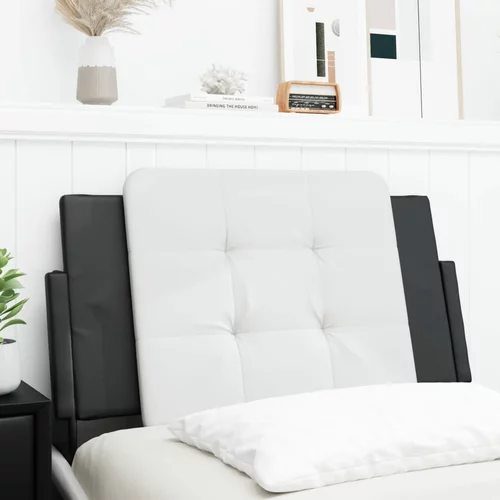 Jastuk za uzglavlje bijelo-crni 90 cm od umjetne kože