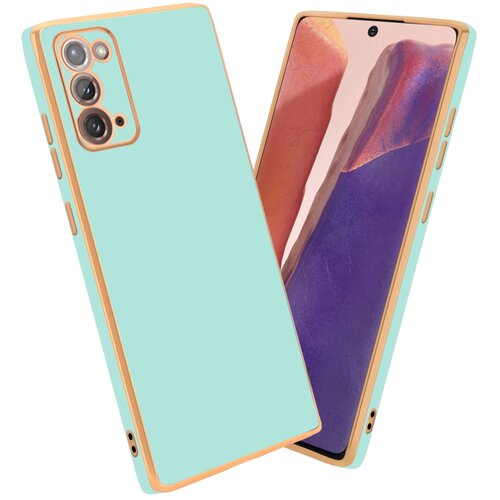 Cadorabo Ohi&scaron;je, združljiv s Samsungom v sijajni metini zeleni barvi - Zlato - za&scaron;čitni pokrov iz fleksibilnega silikona TPU in z za&scaron;čito pred kamero, (20596299) Cene