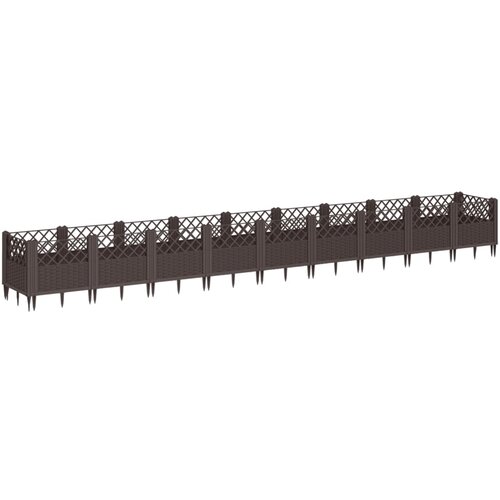  Vrtna sadilica s klinovima smeđa 363,5x43,5x43,5 cm PP Slike