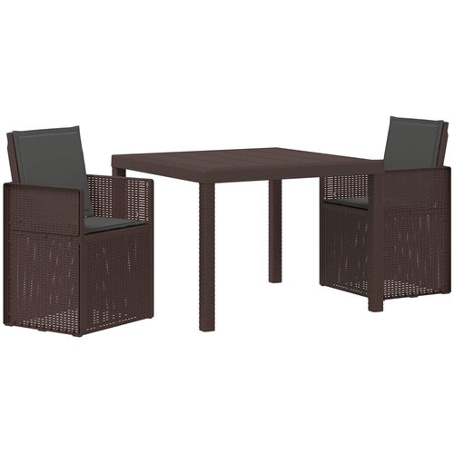 vidaXL Komplet za jedilnico v vrtu 3 pcs Rjava in antracit PP, (5000293162) Cene