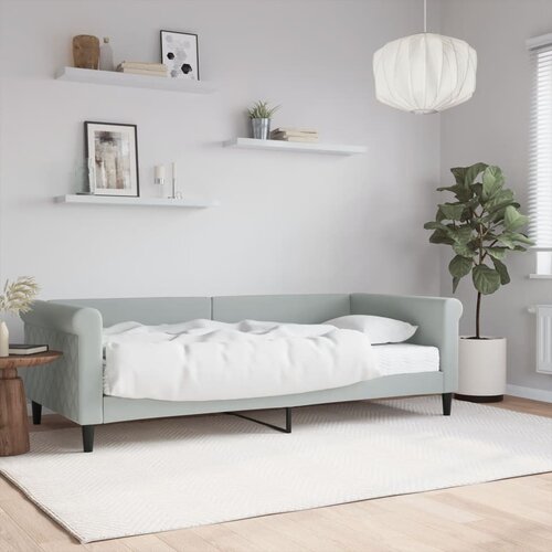  Dnevni krevet s madracem svjetlosivi 90 x 200 cm baršunasti Cene