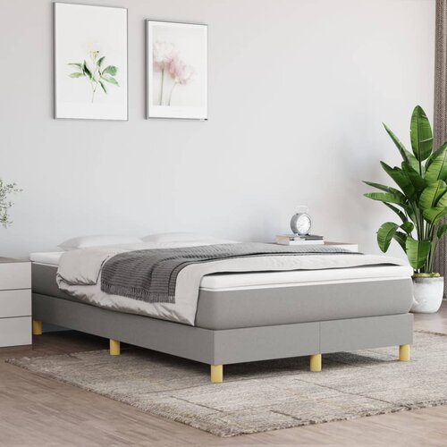 The Living Store Posteljni okvir svetlo siv 120x200 cm blago - Box Spring Posteljni Okvir, (21520474) Cene