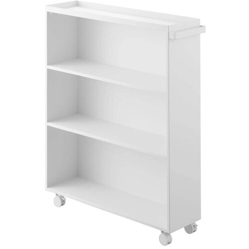 YAMAZAKI Bel kovinski regal na kole&scaron;čkih 59x70x16 cm Tower &ndash; Cene