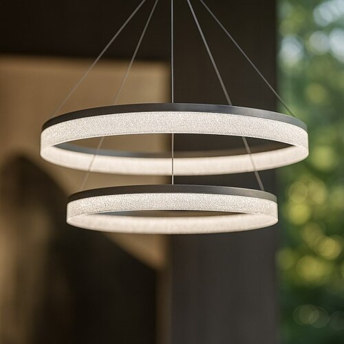  LED luster na sajli GALA LED/54W/230V prečnika 60 cm srebran Slike