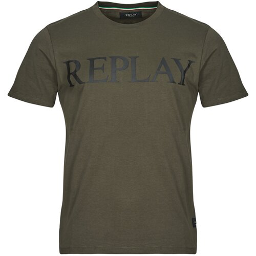 Replay Majice s kratkimi rokavi T SHIRT Kaki Cene