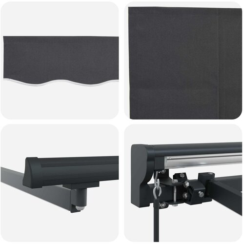  Ručni okvir tende s LED-ima Antracit 3 x 2,5 m Slike