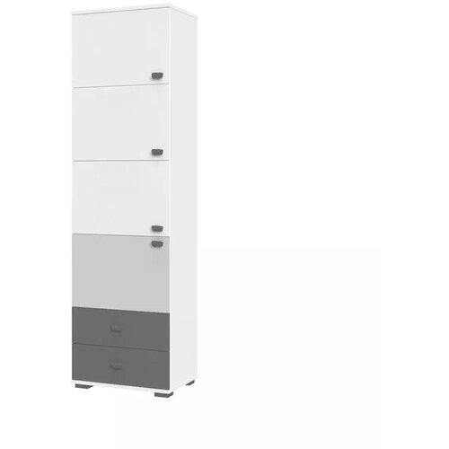 Jela VITRINA ARC F6 (VE BARV)-Bela mat lak/perla siva mat lak/grafit mat lak Slike