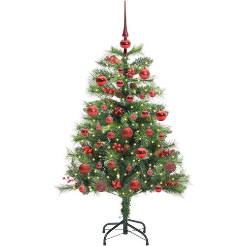  Umjetno božićno drvce S LED lampica Zelena 150 cm PVC i metal Slike