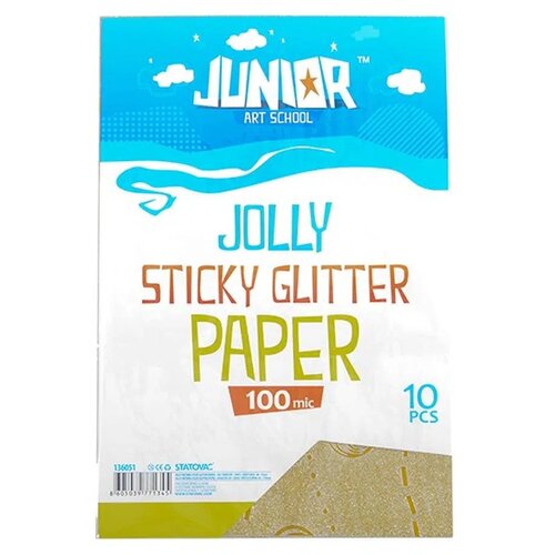 Junior jolly Sticky Glitter Paper, papir samolepljiv A4, 10K, odaberite nijansu Svetlo zlatna linije Cene