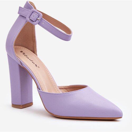 Kesi Leather pumps with high heels, purple Salira Cene
