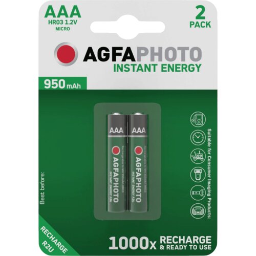 Agfaphoto Punjiva baterija, AAA, 1.2 V, 950 mAh, blister 2 kom. - R2U Micro Cijene