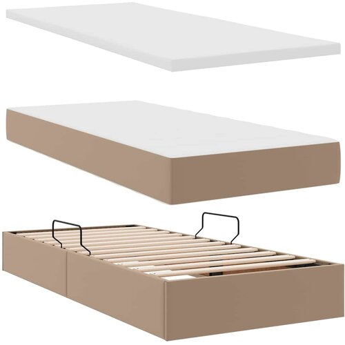 Krevet s madracem i skladi&amp;scaron;tem Boja cappuccina 90 x 200 cm Slike