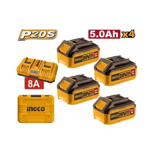 Ingco fbcli20285 baterije 4x5ah + punjaČ 8a Cene