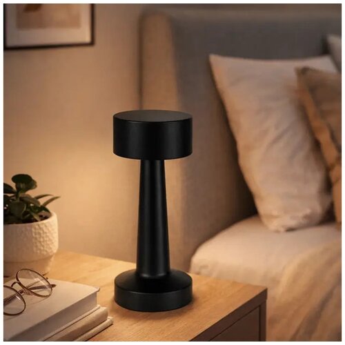  Eleganta led touch stona lampa, 21cm, crna Slike
