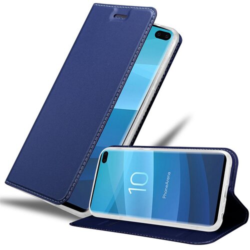 Cadorabo Samsung Galaxy S10 PLUS v klasična temno modra - Za&scaron;čitni ovitek z magnetnim zapiranjem, stoječo funkcijo in režo za kartice, (20551995) Cene