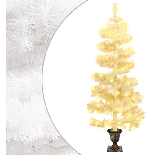  Spiralno osvijetljeno božićno drvce s posudom bijelo 120 cm PVC Cijene