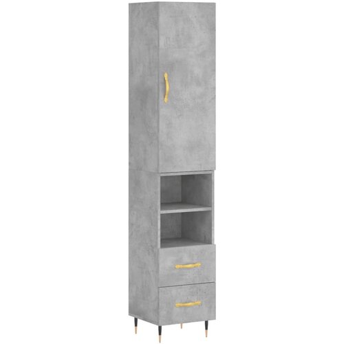 Maison Chic Visoka omara - Komoda - Predalnik betonsko siva 34,5x34x180 cm inženirski les, (21721625) Slike