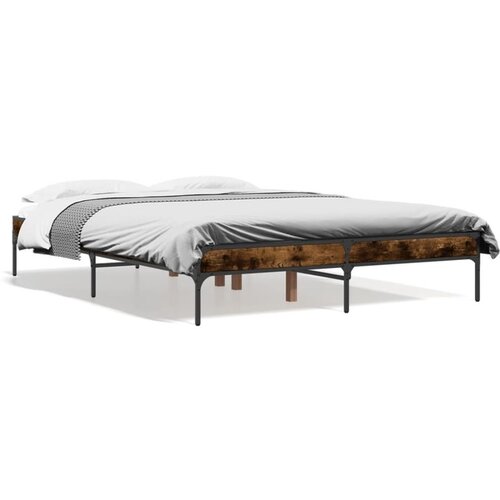 vidaXL Okvir kreveta boja hrasta 120x200 cm konstruirano drvo i metal Cijene