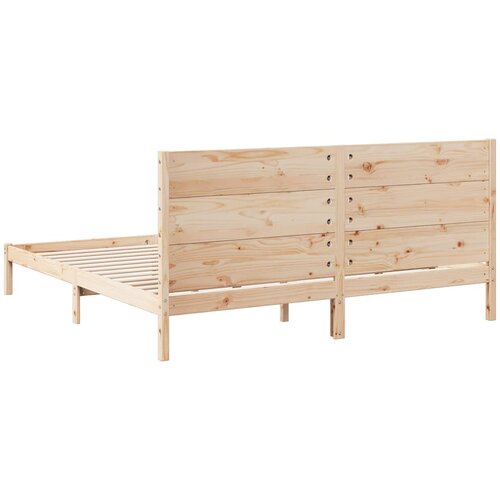  Dugi okvir kreveta bez madraca 200 x 220 cm masivno drvo Slike