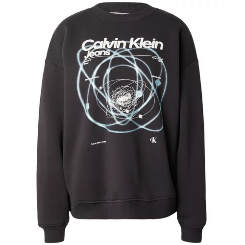 Calvin Klein Jeans Sweater majica 'GALAXY' tirkiz / crna / bijela