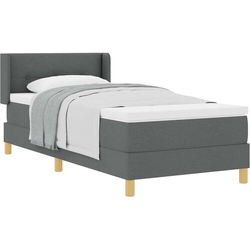  Krevet s opruga kutije Tamno siva 200 x 100 cm tkanina Slike
