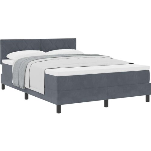 Box Spring Krevet s Madracem Tamno Siva 140x200 cm Baršun Cijene