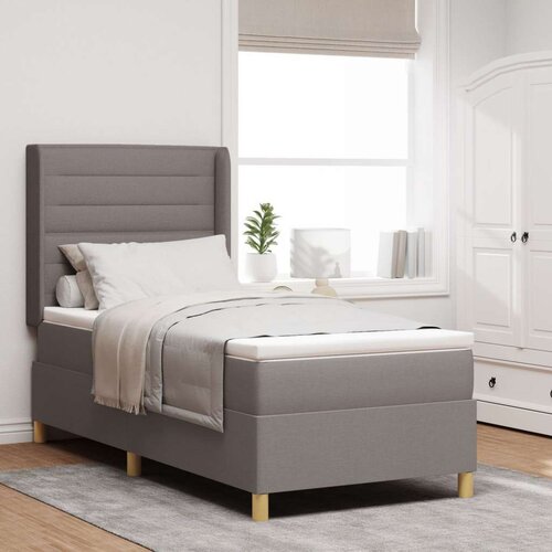 Box Spring Krevet s Madracem Taupe 100x200 cm Tkanina Cene