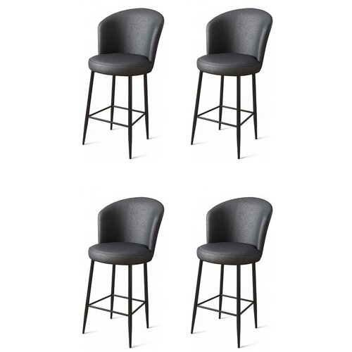 Hanah home set barskih stolica Uras, 4 komada, Antracit-crni Slike