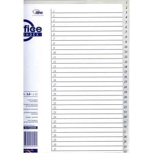 Forpus Pregradni registri A4+ PP 1-31, sivi Slike