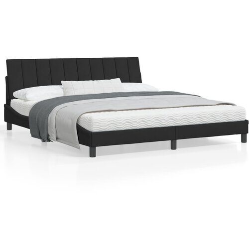 VidaXL Okvir za krevet s uzglavljem crni 180x200 cm bar&amp;scaron;unasti Slike