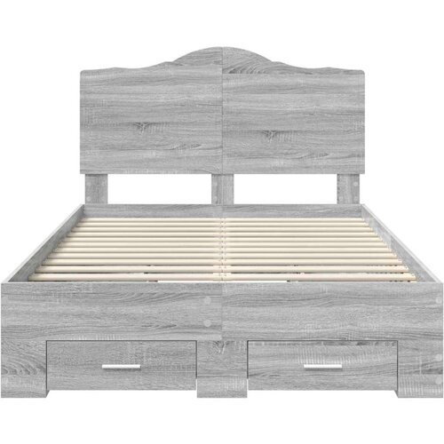  Okvir za krevet s uzglavljem Siva Sonoma 120 x 190 cm Slike