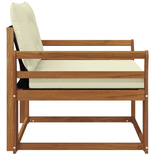  Set vanjskih sofa Čvrsto drvo akacije i Textilene Prirodna Smeđa 95,5 x 83 x 73 cm Slike