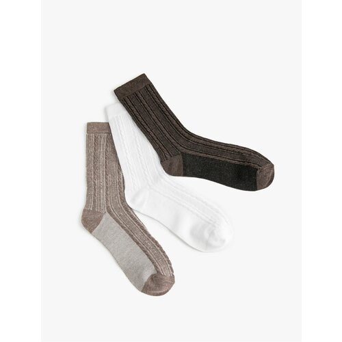 Koton 3-Piece Socks Set Multicolored Textured Cene