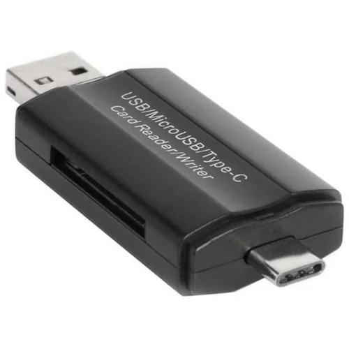  DM-HC45 3-in-1 USB/Micro USB/Type-C TF Memory Card Reader Data Transfer Adapter OTG Hub