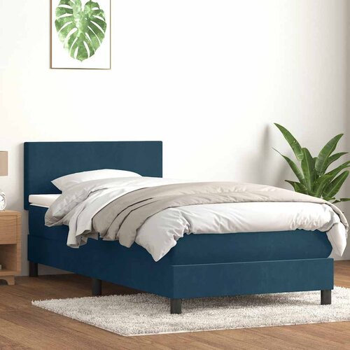 Box spring krevet s madracem tamnoplavi 80x220 cm bar&scaron;unasti Cijene