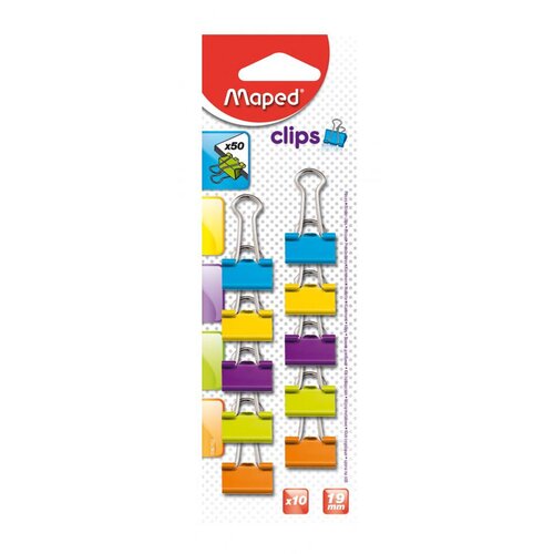Maped Spenjalke za papir binder, barvne, 19 mm, 10 kosov Slike