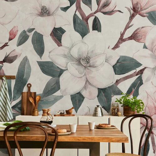  Foto tapeta - Watercolor Magnolias - Second Variant 150x105 Cene