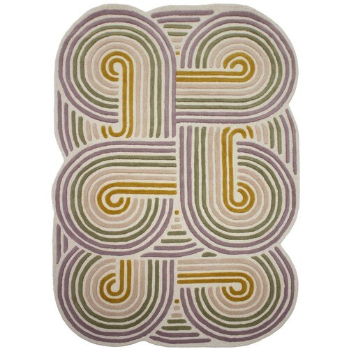 Flair Rugs Zelena ročno tkana volnena preproga 140x200 cm Spiral Shaped &ndash; Cene