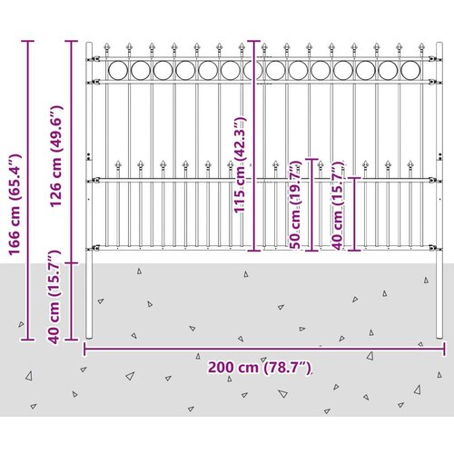  Ogradni ring s bodljama Crna 200 x 130 cm Slike