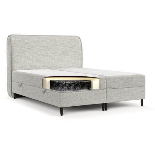Maison de R&amp;ecirc;ve Svetlo siva boxspring postelja s prostorom za shranjevanje 160x200 cm Melba &amp;ndash; Slike