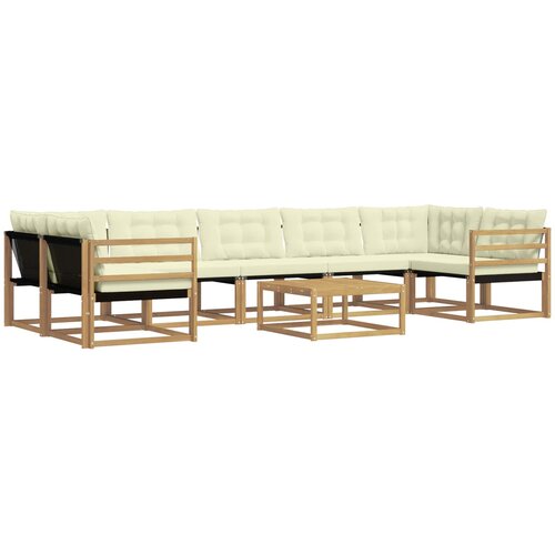  Set vanjskih sofa 8 pcs Bijela i krem 79 x 79 x 37 cm Slike