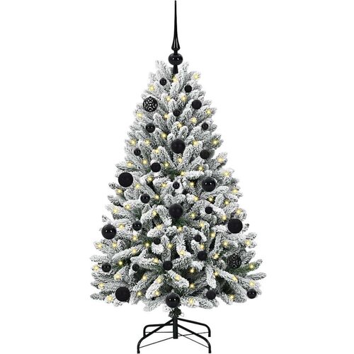 VidaXL Umjetno božićno drvce Zelena i bijela 120 cm PVC i metal Slike